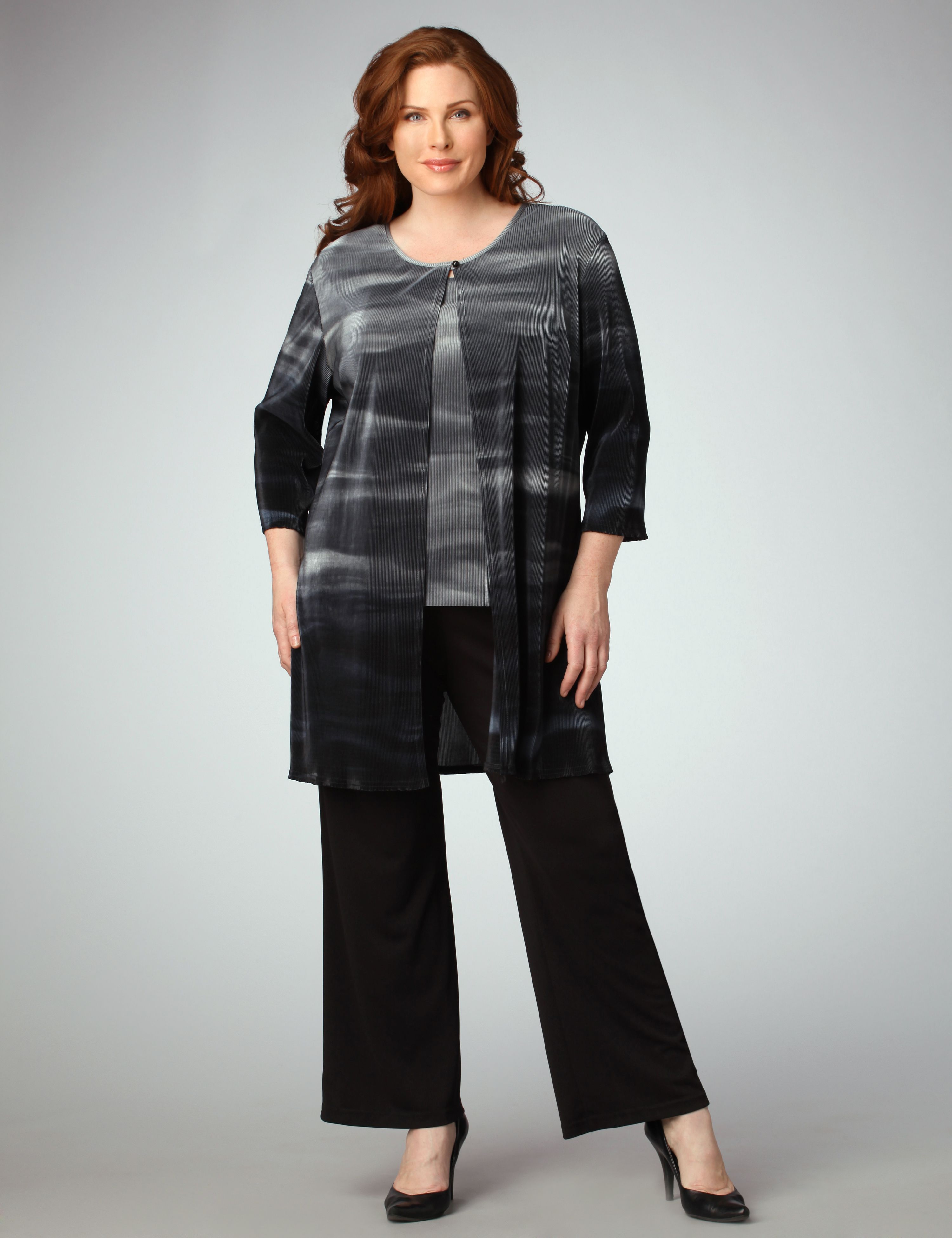 3-Piece Ombre Pantset plus size suits