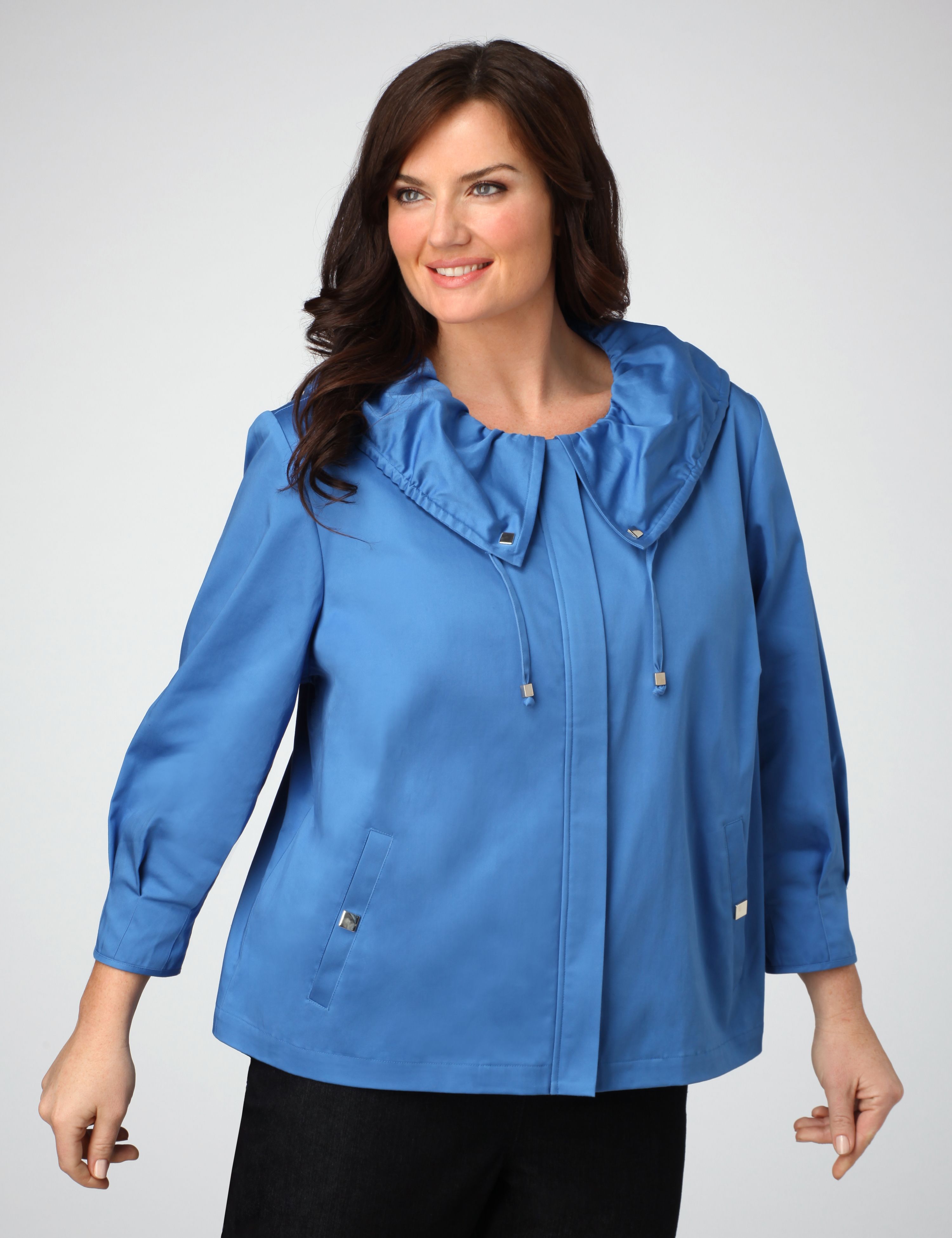 Catherines Ruffle Collar Sateen Jacket
