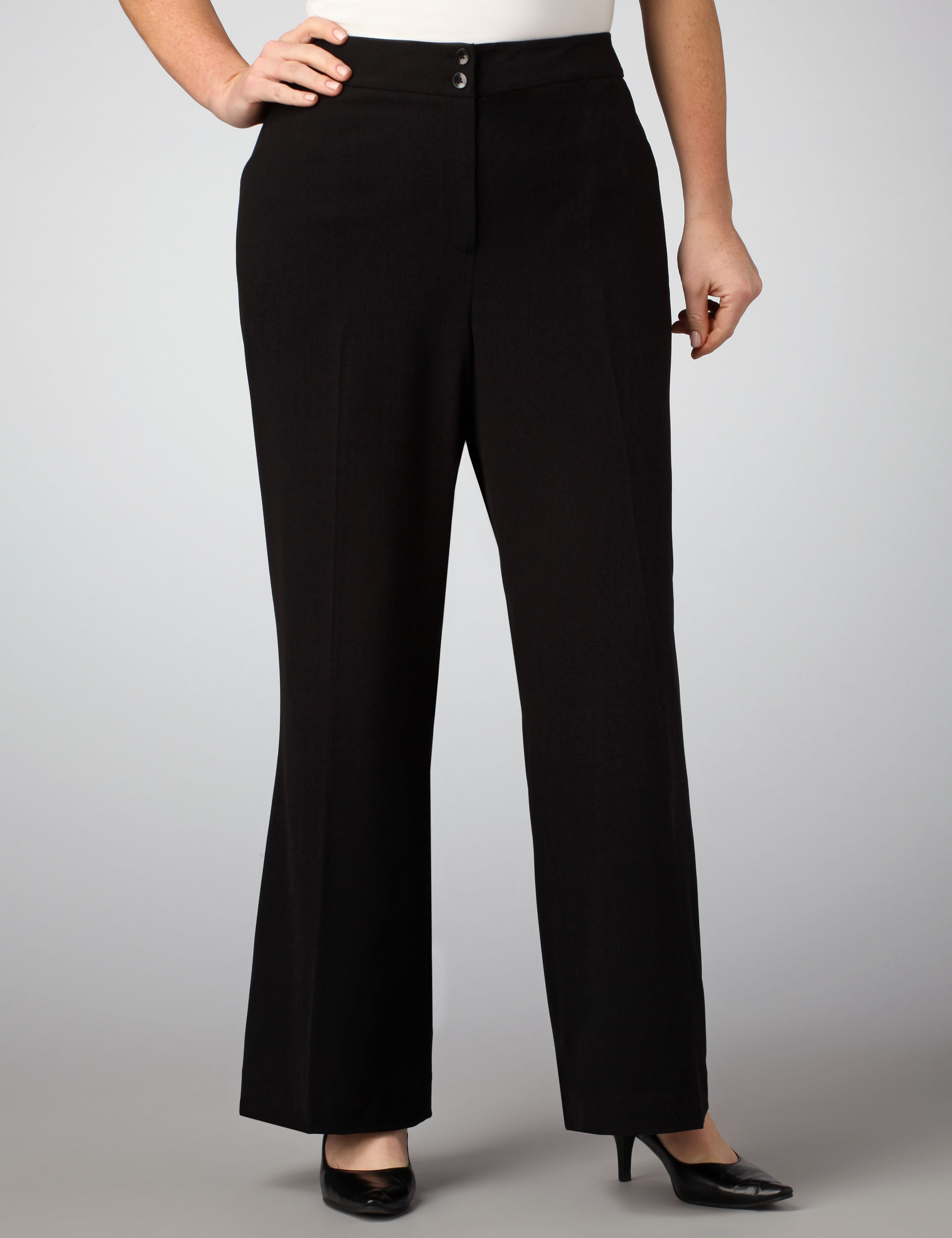 Plus Size Clothing, Plus Size Womens Clothing Wide Leg Bi Stretch Pants plus size jeans slacks pants