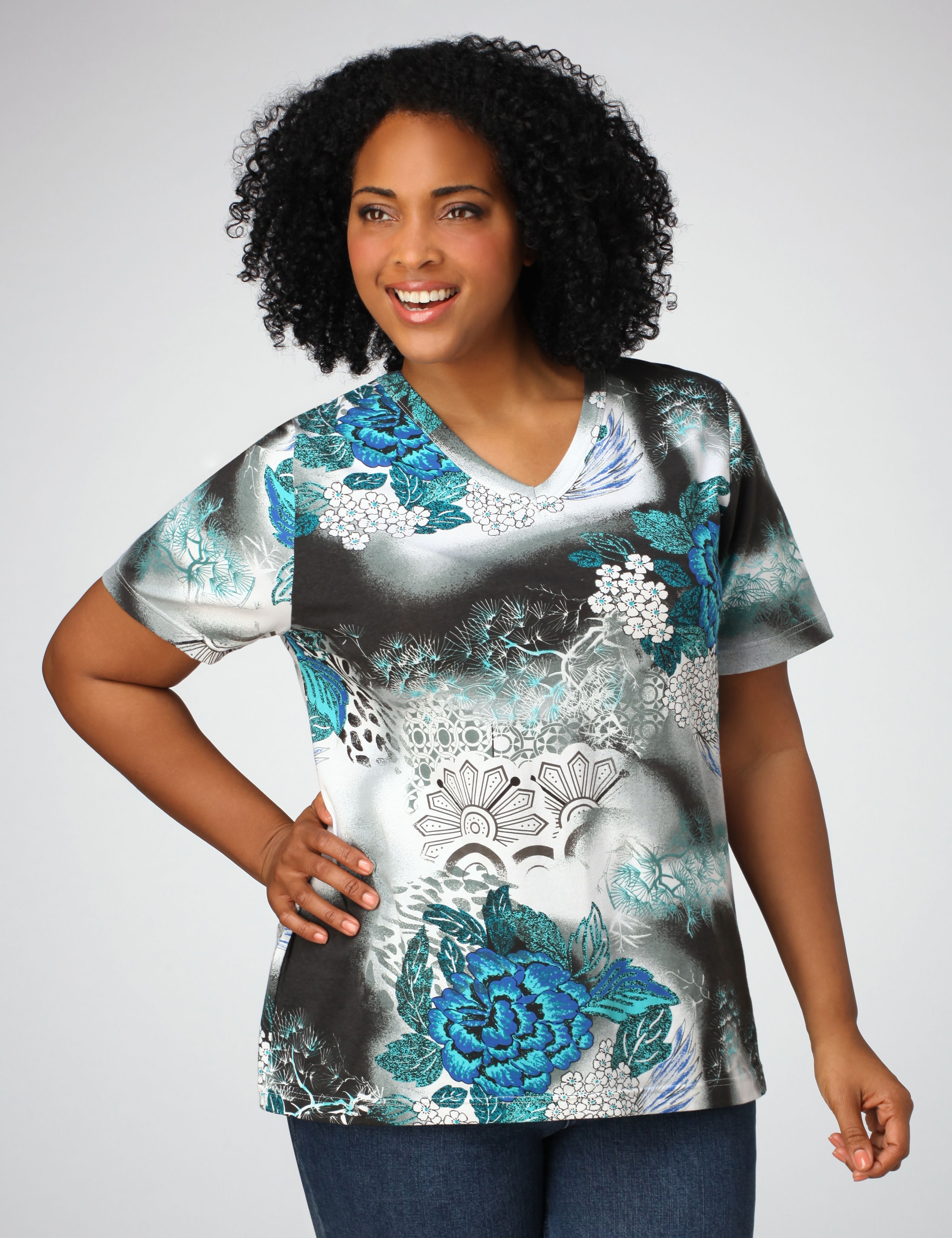 Catherines Floral Short Sleeve Tee
