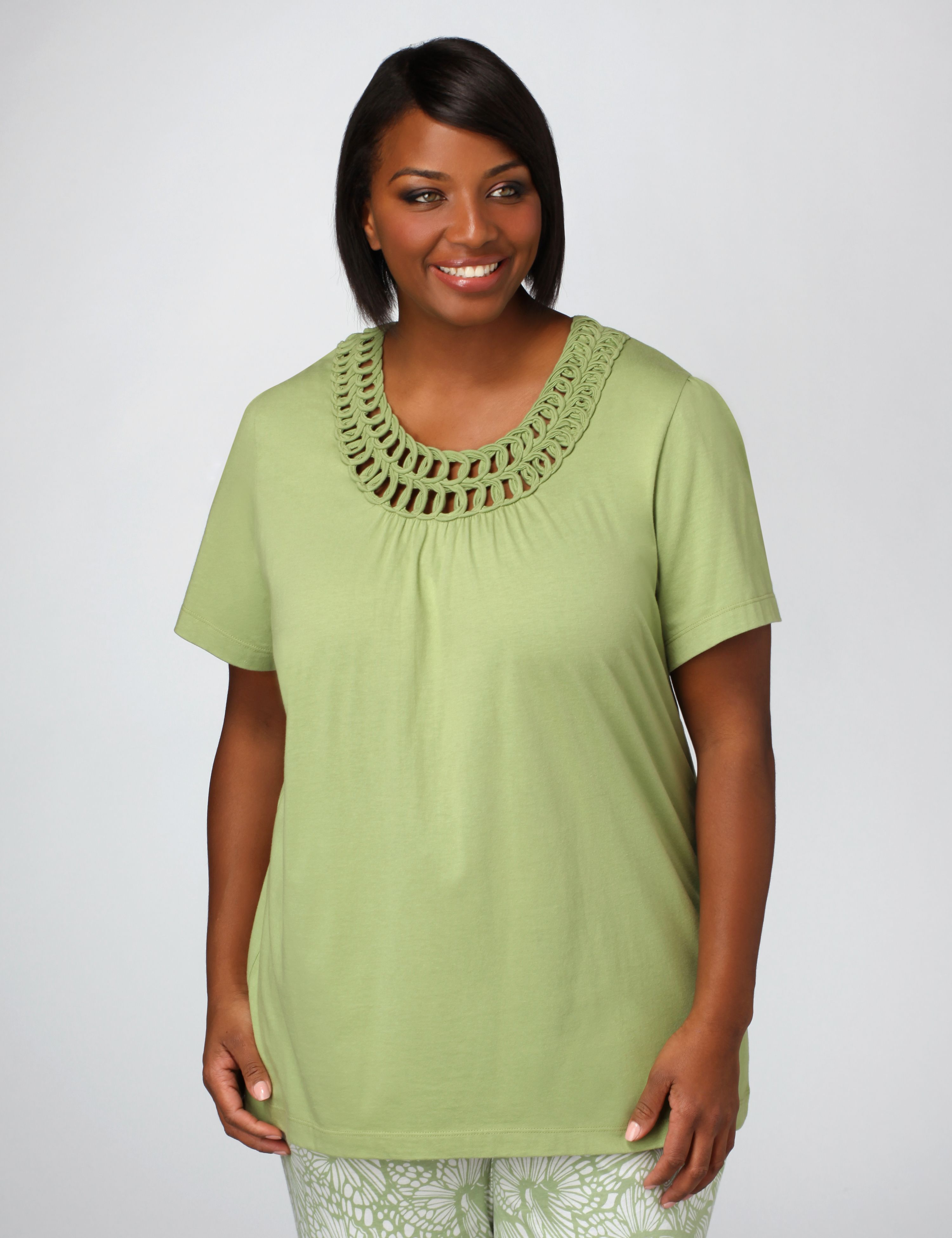 Catherines Openwork Cotton Tee