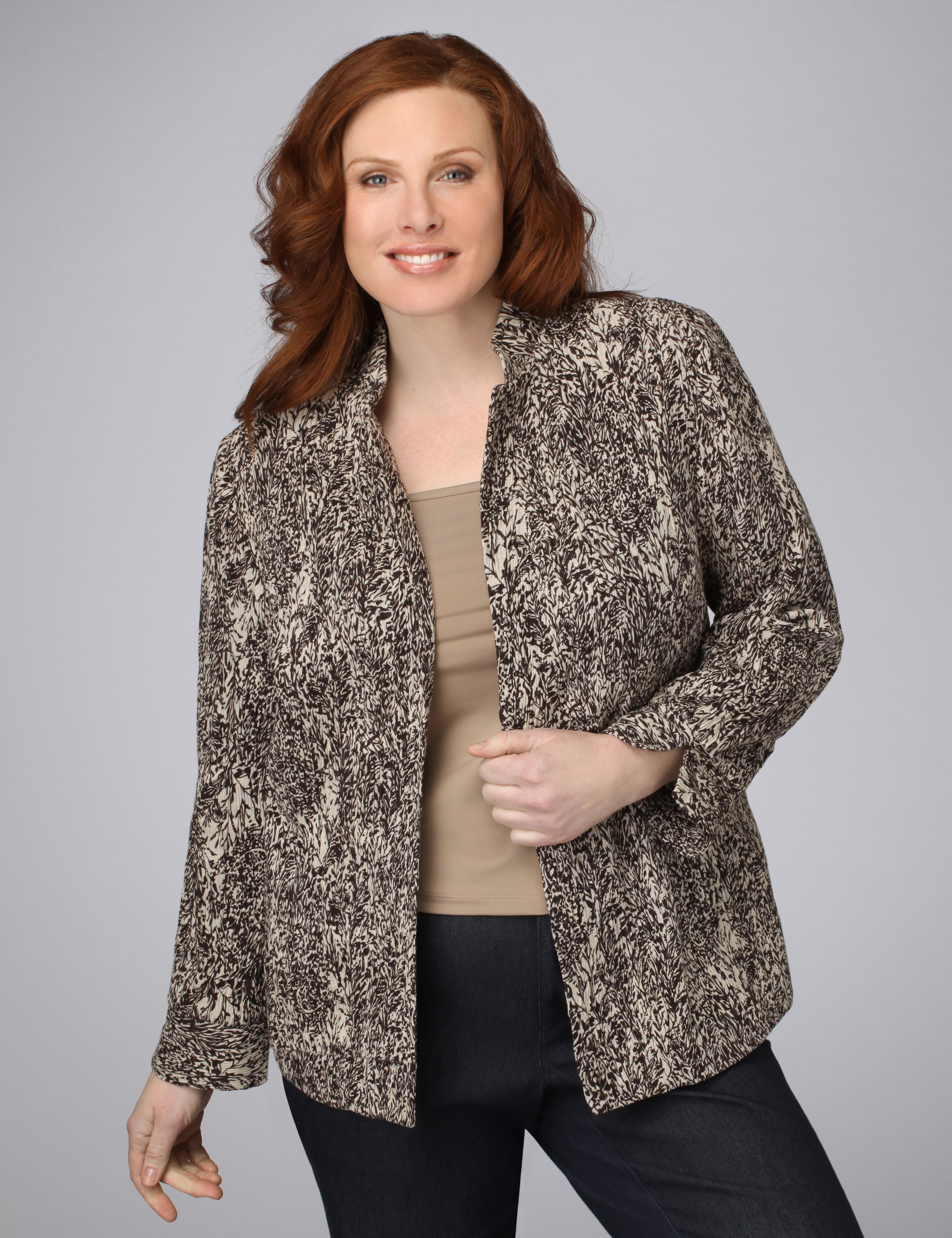 Catherines Textured Print Jacket