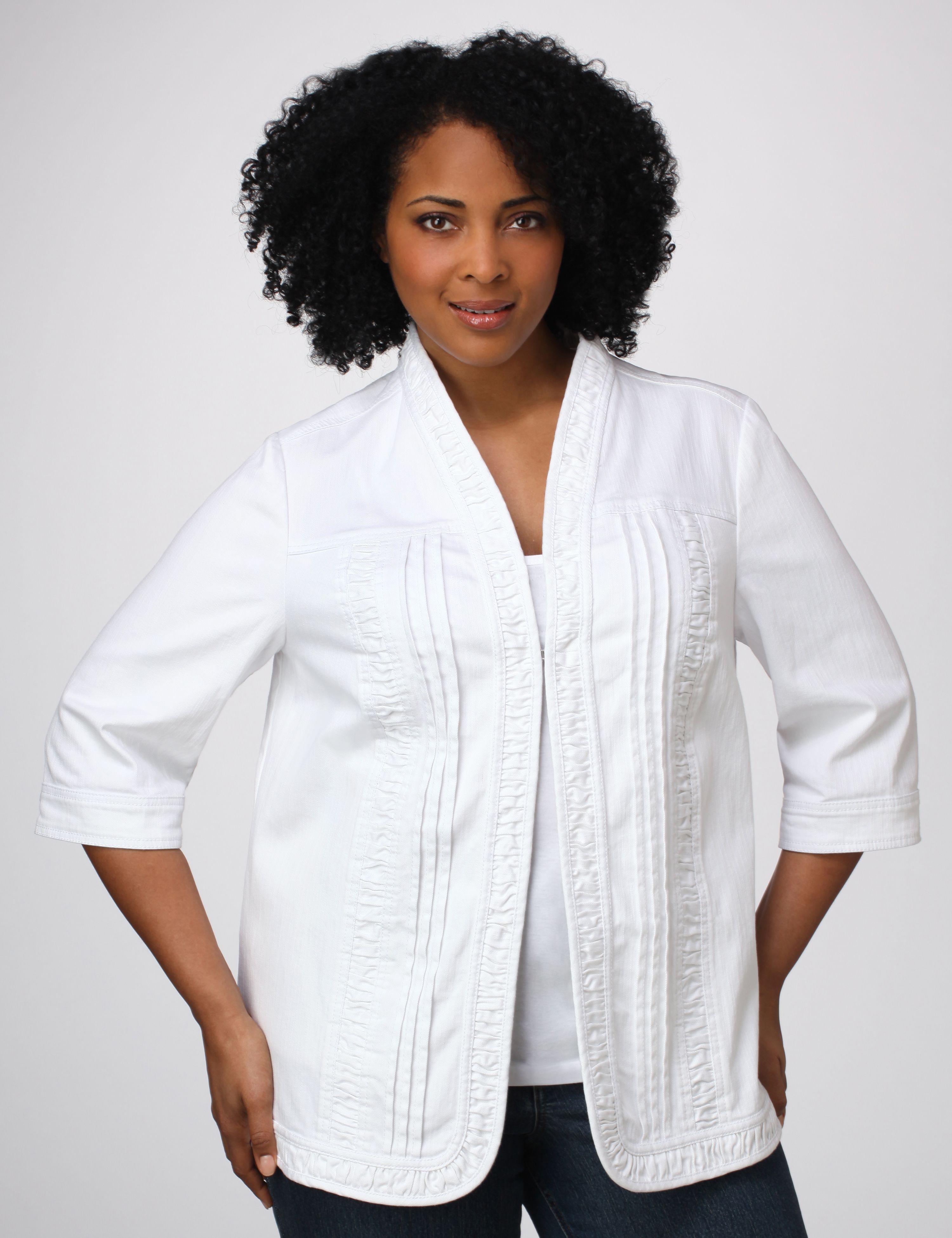 Catherines Ruched Denim Jacket