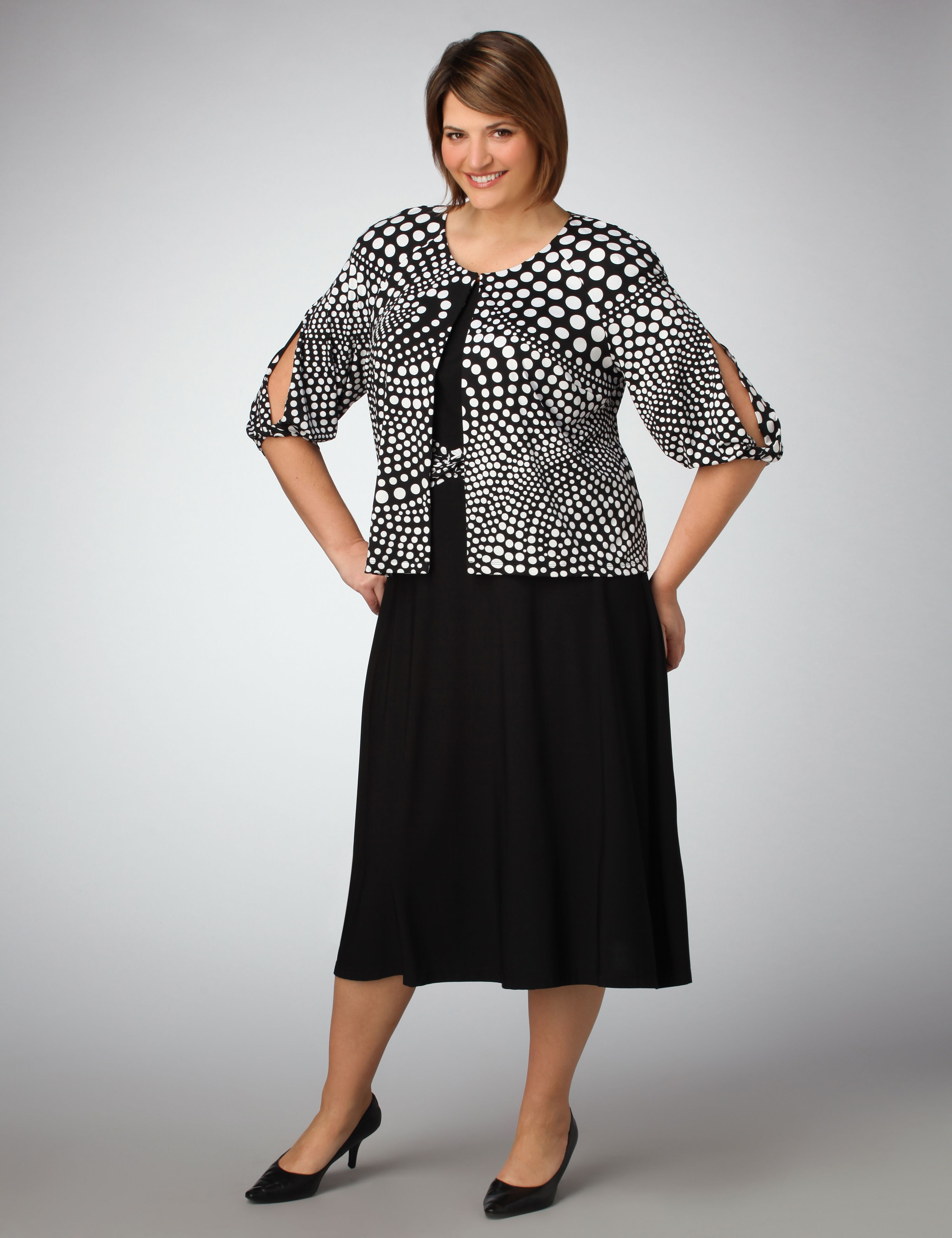 Dot Print Jacket Dress