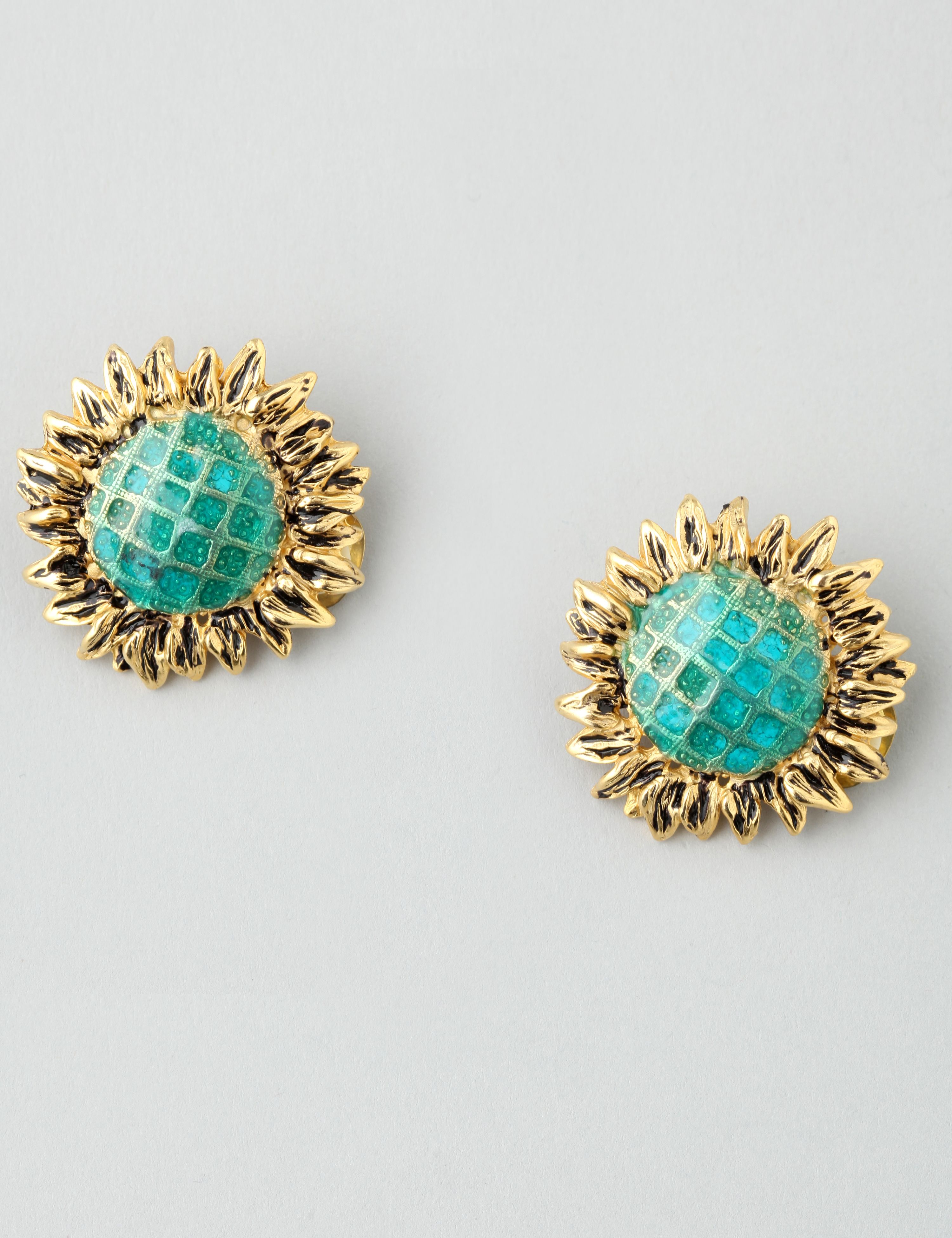 Catherines Sunflower Clip Earrings