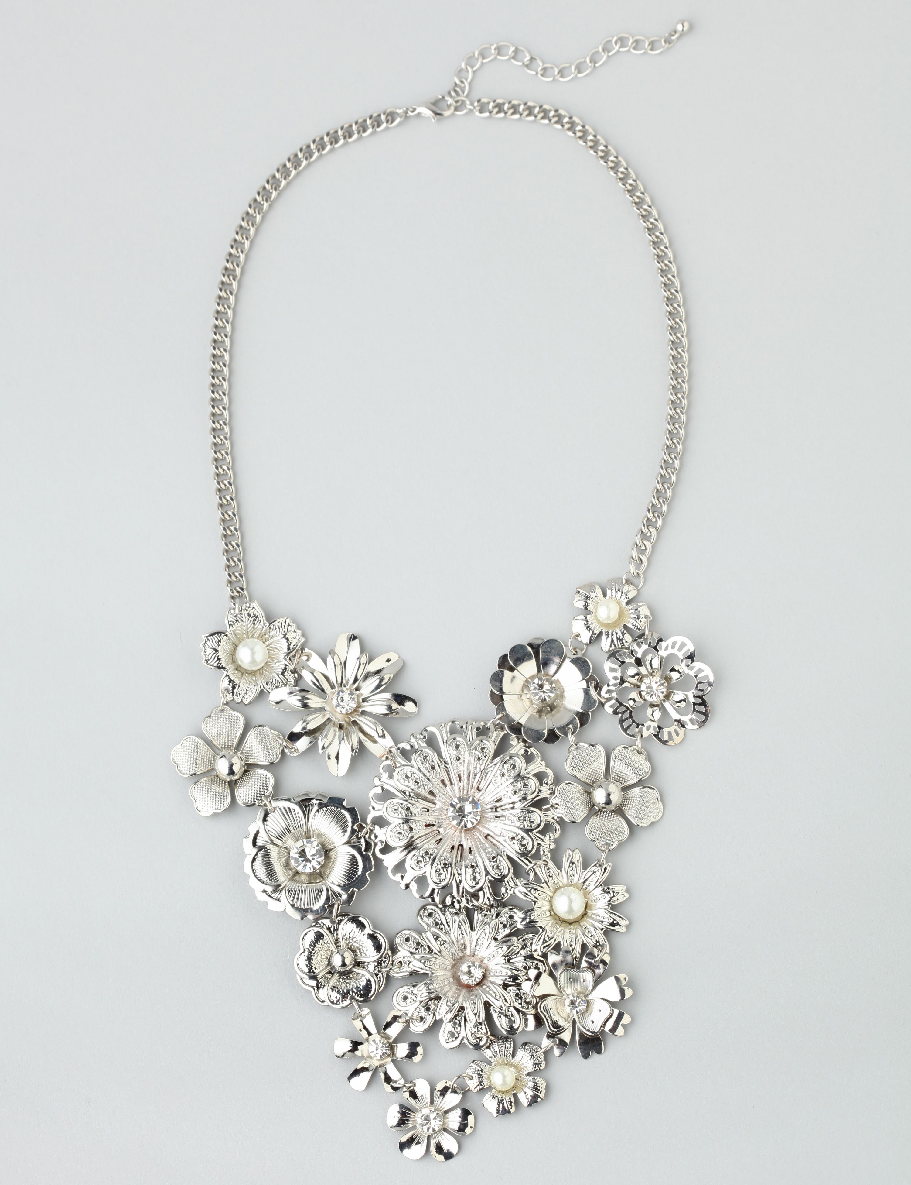 Catherines Filigree Floral Bib Necklace