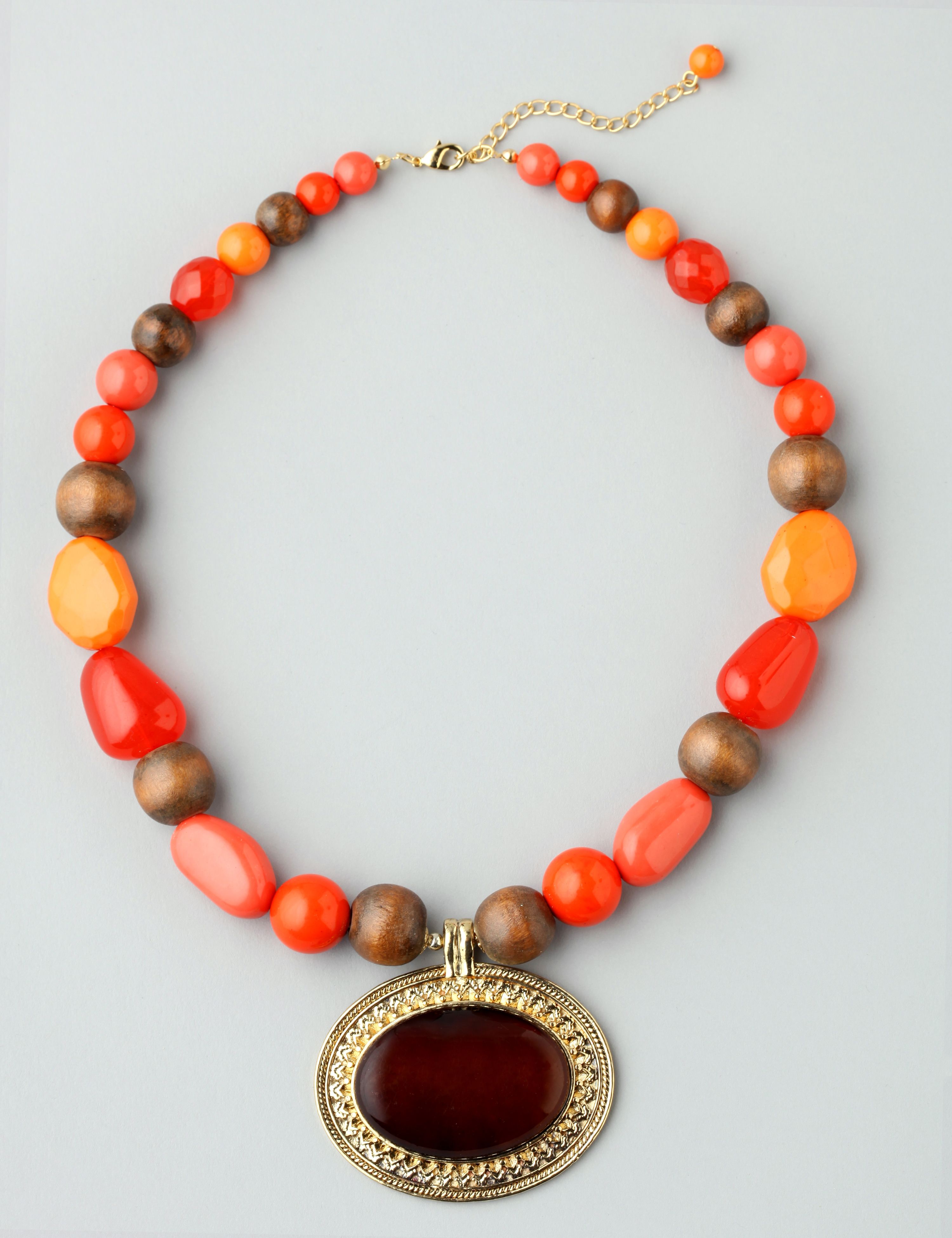 Catherines Pendant and Bead Necklace