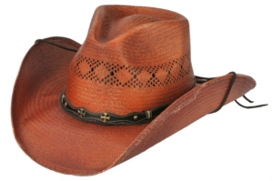 Cavenders® Dark Brown Shantung Vent Straw Cowboy Hat