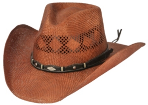 Cavenders® Dark Brown Sisal Vent Straw Cowboy Hat