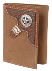 Justin� Brown Distressed Tri-fold Wallet 1734444