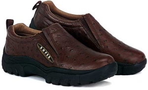 Roper® Ladies Sport Slip-ons - Chocolate Ostrich Print