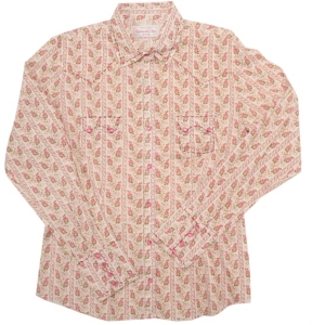 Panhandle Slim® Ladies Pink Floral Wallpaper Long Sleeve Western Shirt