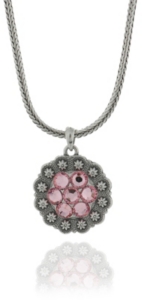 M&F Western Products® Antique Silver Pink Crystal Flower Berry Concho Necklace