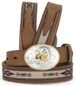 3-D® Kids Bull Rider Buckle Ribbon Belt