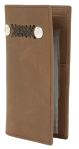 3D® Brown Distressed Roper Wallet with Chocolate Lace