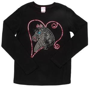 Ransom Ranch® Girls L/S Blk Tee Shirt