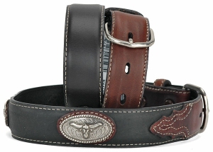 Nocona® Kids Black & Brown Longhorn Concho belt