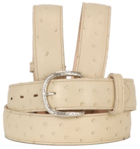 Cavender’s® Men’s Winter White Full Quill Ostrich Belt