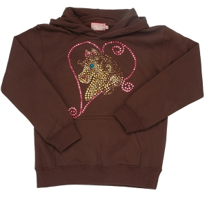 Ransom Ranch® Girls Brown Horsehead Hoodie
