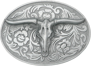 3-D Belt Company® Oval Skull w/ Western Tooling 4746PS