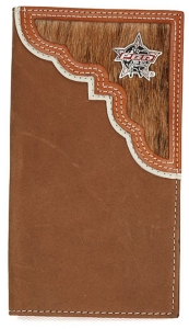PBR� Brindle Hair Scallop Mens Rodeo Wallet/Checkbook Cover