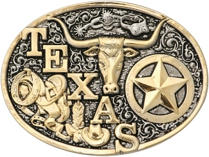 Montana Silversmiths® Medium Oval Brass Texas Buckle