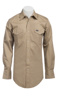 Wrangler® Khaki Twill Long Sleeve Big & Tall Workshirt