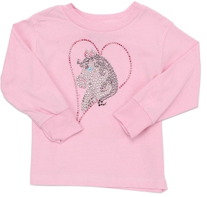 Ransom Ranch® Girls L/S Pink Horsehead Tee Shirt