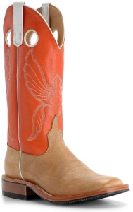 Anderson Bean® Crazy Horse™  Men's Tan and Orange Square Toe Western Boots