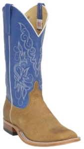 Anderson Bean® Men's Distressed Buff w/ Blue Top Double Welt Square Toe Western Boot