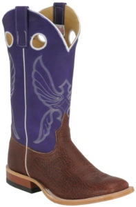 Anderson Bean® Men's Rust Bison w/ 14" Orchid Top Double Welt Square Toe Western Boot