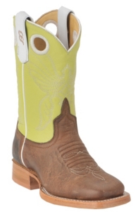 Anderson Bean ® Kid's Chocolate w/ Mint  Top Square Toe Western Boot