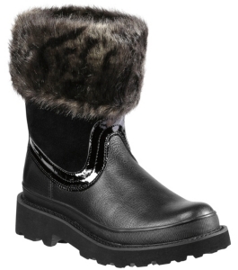 Ariat Fatbaby Ladies Black w Faux Fur Top Western Boot