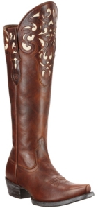 Ariat Hacienda Womens Vintage Caramel Tall Top Snip Toe Western Boots