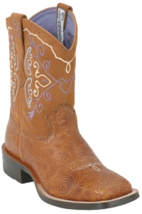 Ariat� Ladies Saddle Tan Tooled Rodeobaby Square Toe Western Boot