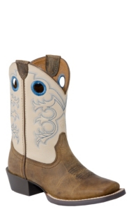 Ariat® Children's Crossfire- Distressed Brown w/Cream Cowboy Boot