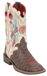 Ariat� Ladies Brown Anteater Print w/Cream Top Rodeobaby Rocker Square Toe Wstrn Boot