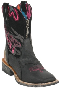 Ariat® Ladies Black Roughed w/ Graphic Zipit Baby Western Fashion Boot