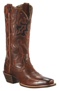Ariat Runaway Ladies Vintage Carmel w Rich Chocolate Square Toe Western Boots
