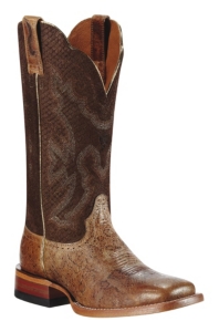 Ariat Nitro Ladies Tan Metallic w Burnt Rust Top Square Toe Western Boot