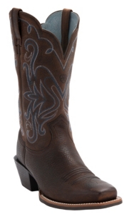 Ariat Ladies Legend Western Boots - Oiled Brown Square Toe
