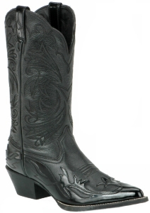 Ariat® Ladies Black Deertan Heritage J-Toe Patent Wing Tip Western Boots
