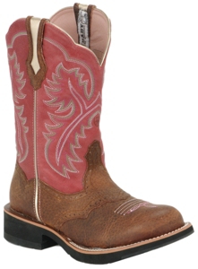 Ariat® Ladies Brown Oiled Rowdy Showbaby Boots w/ Wild Rose Tops