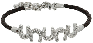 Montana Silver® Rhinestone Horseshoes on Leather Bracelet