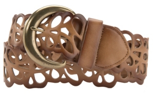 Angie Brown Scalloped Woven Belt BL119BR
