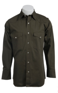 Cowboy Workwear® Dark Olive Green L/S Work Shirt