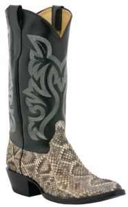 Cowtown® Men's Rattle Snake Natural R-Toe Exotic Western Boots
