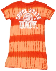 Cruel Girl® Ladies Orange Tye Dyed Short Sleeve Fitted Tunic Tee