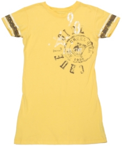 Cruel Girl® Ladies Yellow Fitted Short Sleeve Tunic Tee
