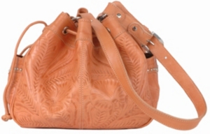 American West® Leather Tooled Hobo Bag